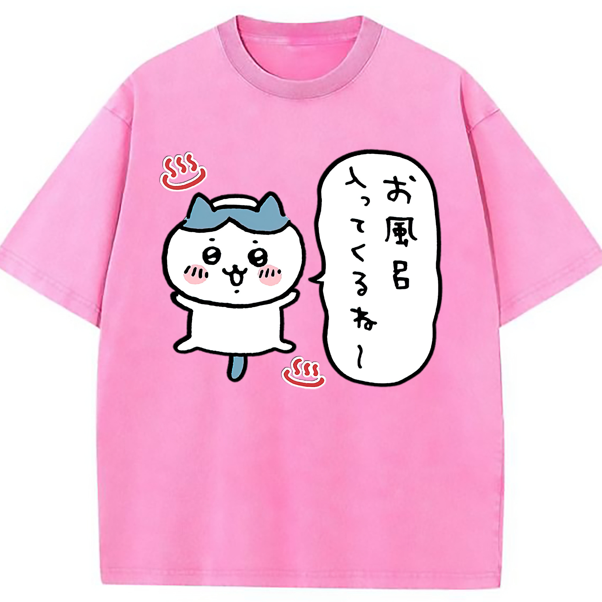 （画像用） ちいかわ ハチワレ Chii-kawa hachiware 綿100% ヴィンテージ風 半袖Tシャツ（フロントプリント）